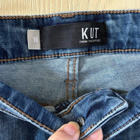 Kut from the Kluth cropped raw hem straight leg size 16 - Picture 2 of 3
